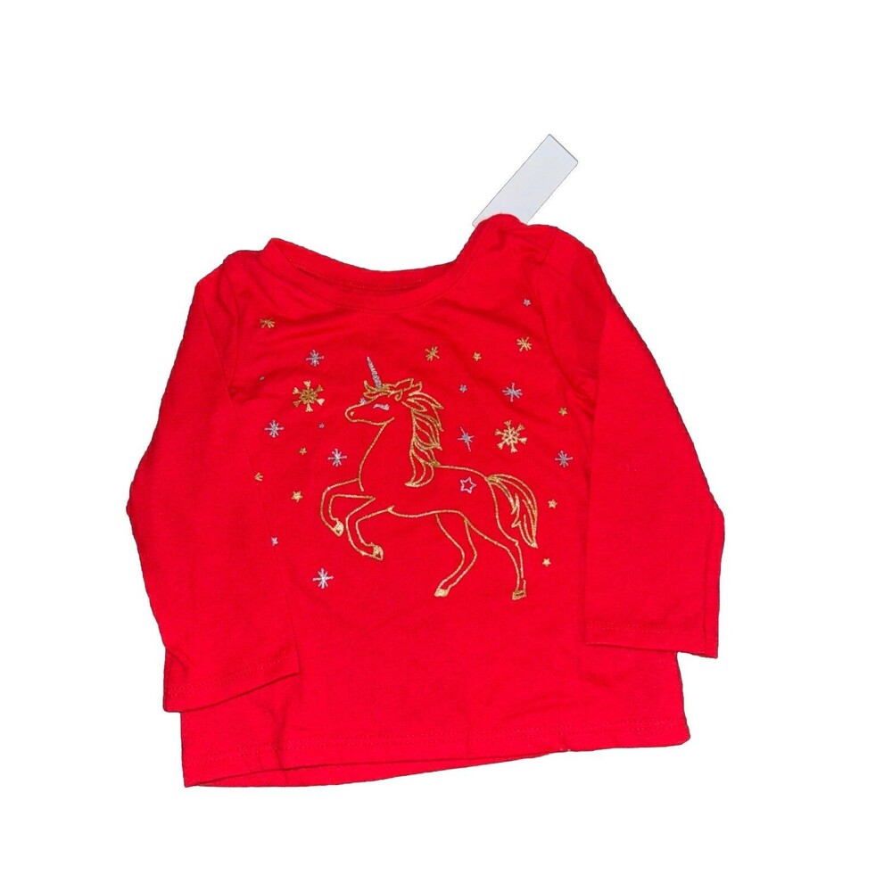 Garanimals Toddler Girl Christmas Long Sleeve Unicorn Shirt 3T